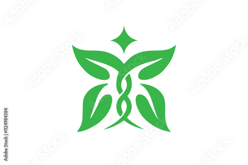 Leaf Icon logo design. Abstract business leaf logo design concept.