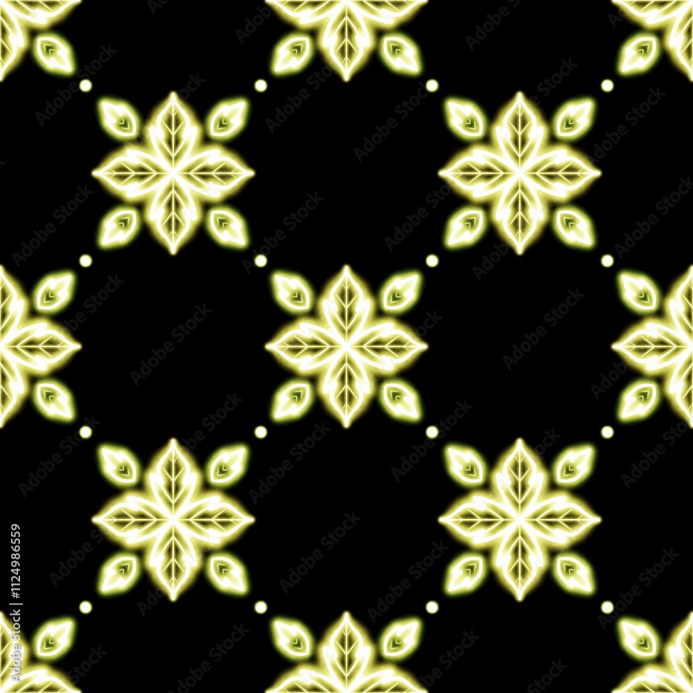 Line Thai seamless pattern on background.
