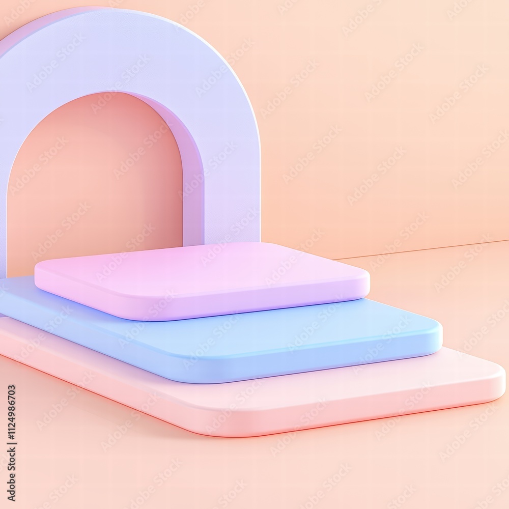 A modern design showcasing pastel shapes and a smooth arch; perfect for creative projects and digital backgrounds. A modern design showcasing pastel shapes and a smooth arch; perfect for creative projects and digital backgrounds.