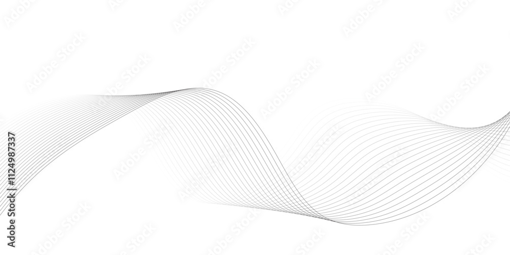 Abstract technology wave lines, frequency sound, data science, business wave line background. Abstract wavy element for design on transparent background isolated