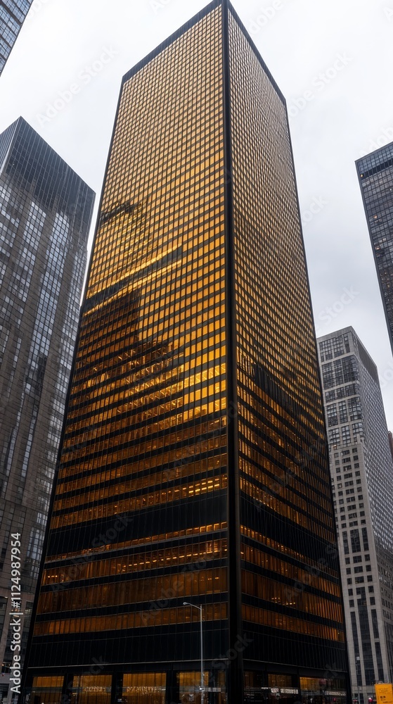 Obraz premium Glass Corporate Office Tower in Urban Setting