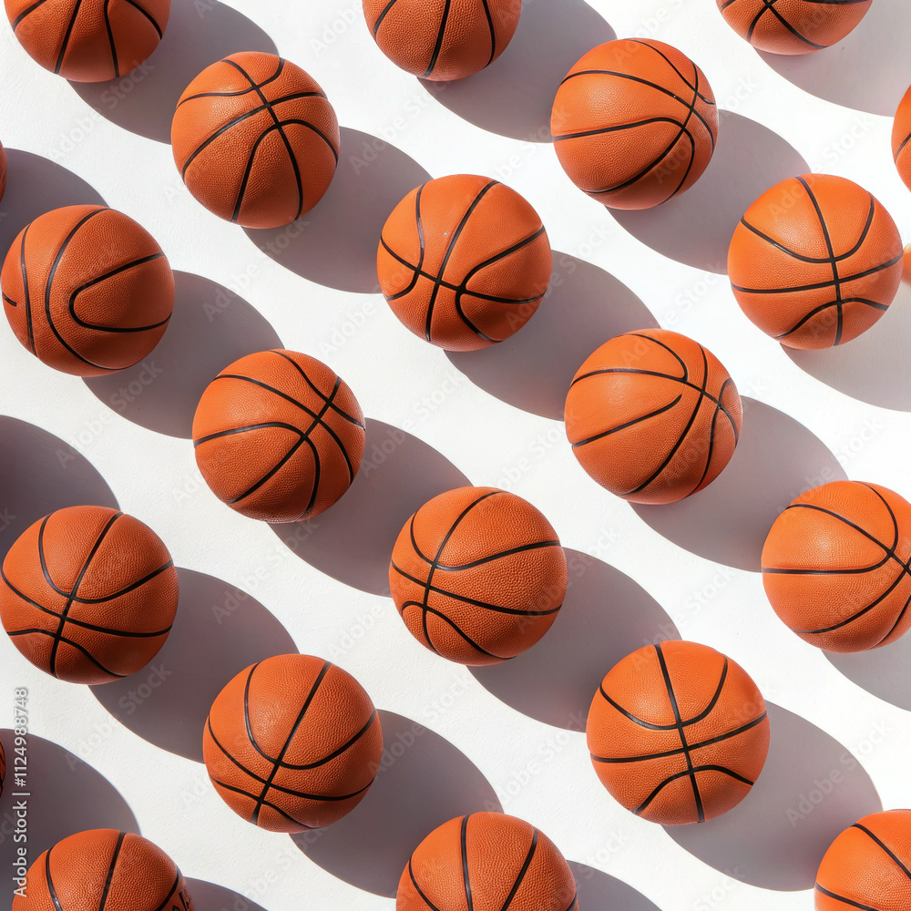 Geometric Basketball Pattern on White Background Geometric Basketball Pattern on White Background