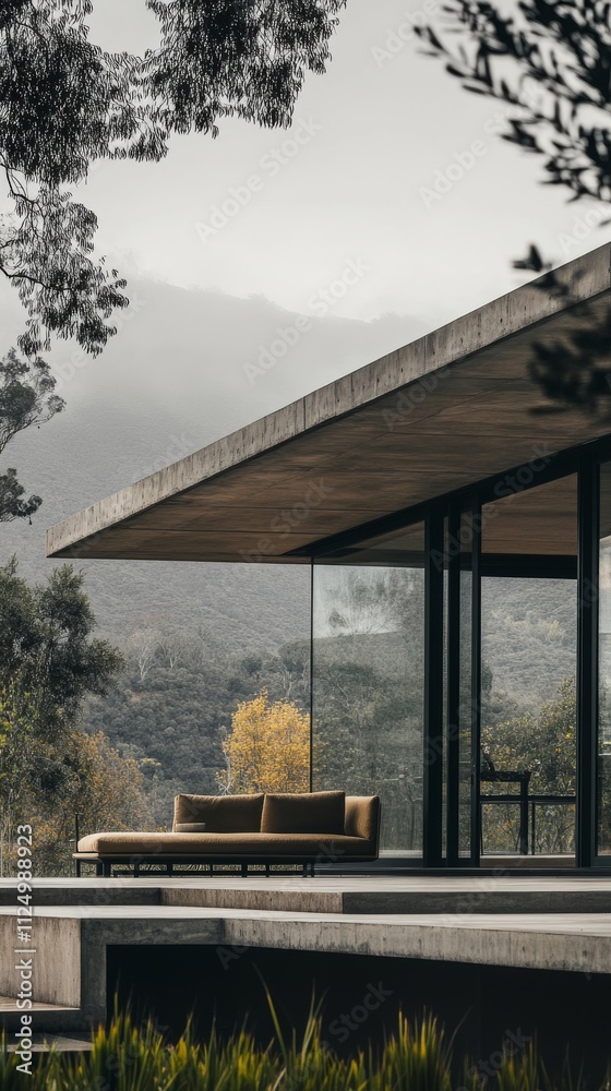 Fototapeta premium Modern Minimalist House with Concrete Elements