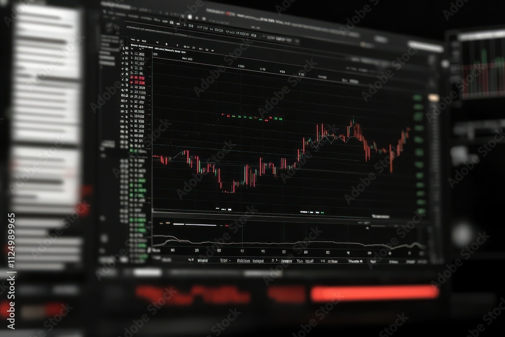 Market Trend Analysis with Dark Background and Charts Market Trend Analysis with Dark Background and Charts