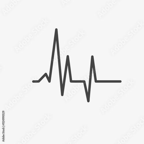 Heartbeat black symbol. Vector illustration on white background