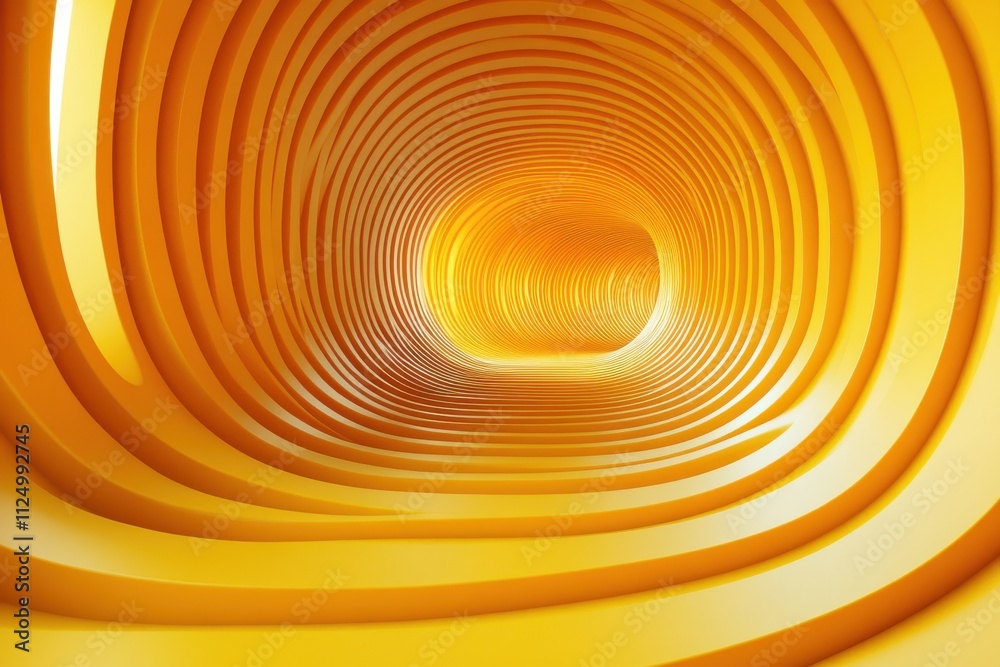 A vibrant, abstract tunnel with smooth, wavy lines in shades of yellow. A vibrant, abstract tunnel with smooth, wavy lines in shades of yellow.