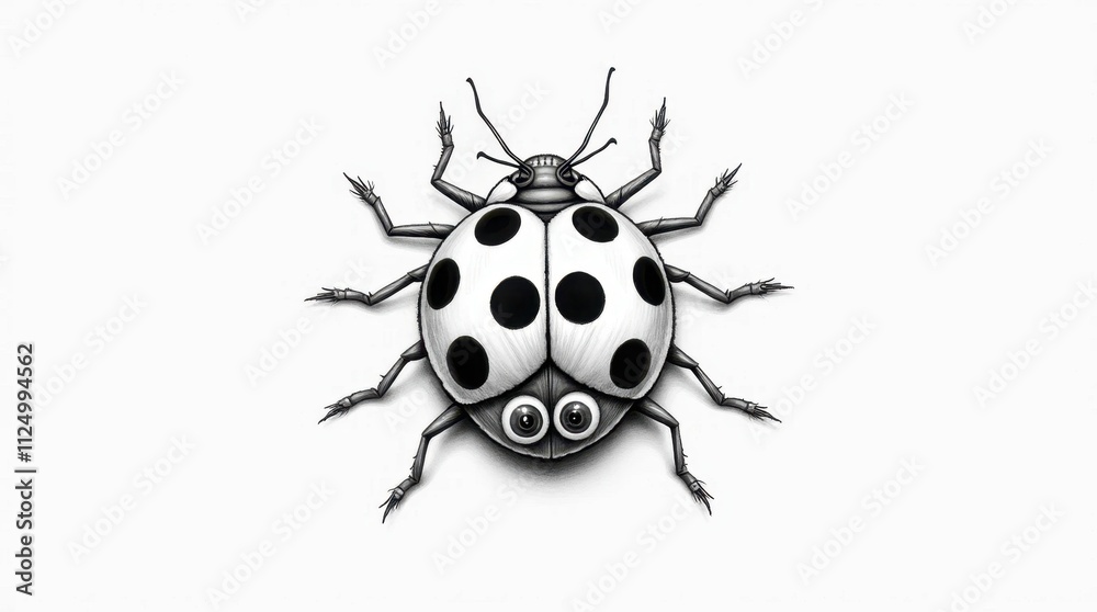 Symmetrical Line Art Ladybug Drawing Symmetrical Line Art Ladybug Drawing