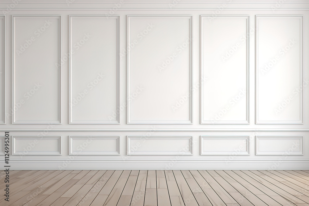 Fantastic Empty Room with White Wall and Brown Floor Fantastic Empty Room with White Wall and Brown Floor