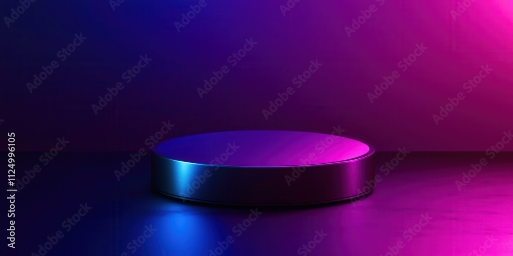 Blue and purple background with a round object in the center Blue and purple background with a round object in the center