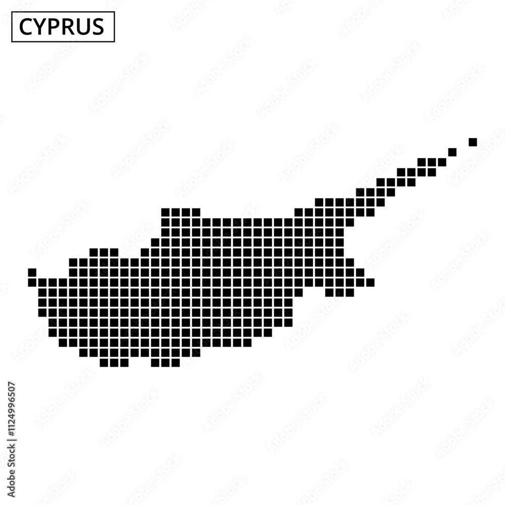 Obraz premium Cyprus map representation with dotted pattern on a white background