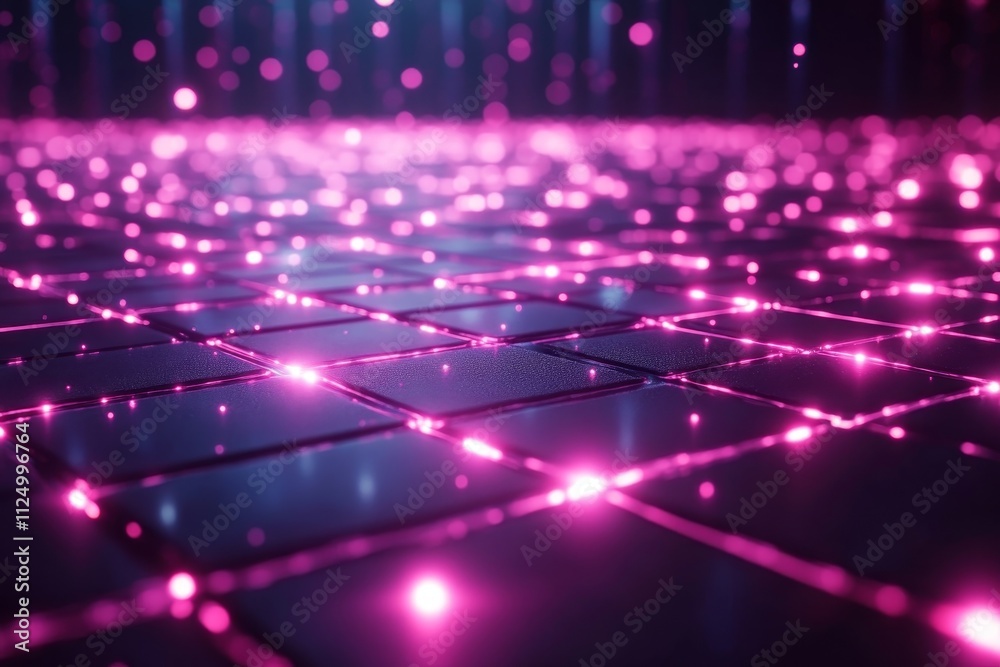 futuristic hologram grid with lines and sharp angles, Generative AI