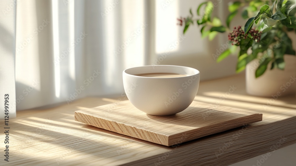 cup coffee beans wooden minimal. A simple bowl of warm beverage sits on a wooden surface, illuminated by soft sunlight, accompanied by a green plant. cup coffee beans wooden minimal. A simple bowl of warm beverage sits on a wooden surface, illuminated by soft sunlight, accompanied by a green plant.