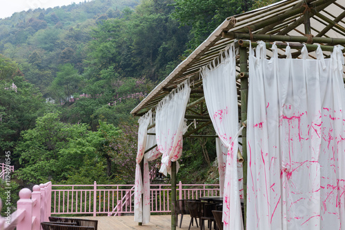 Yaojiagou Cherry Blossom Valley observation platform, Pengzhou, Sichuan, China photo