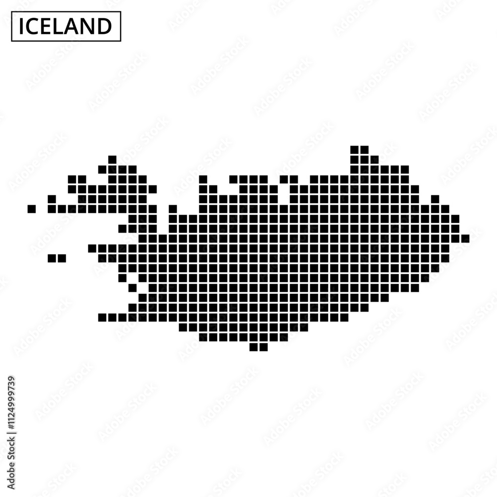 Fototapeta premium Unique dotted map representation of Iceland showcasing its geography and contours