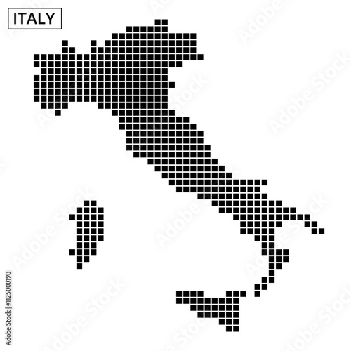 Outline map of Italy with dotted pattern for educational and design purposes