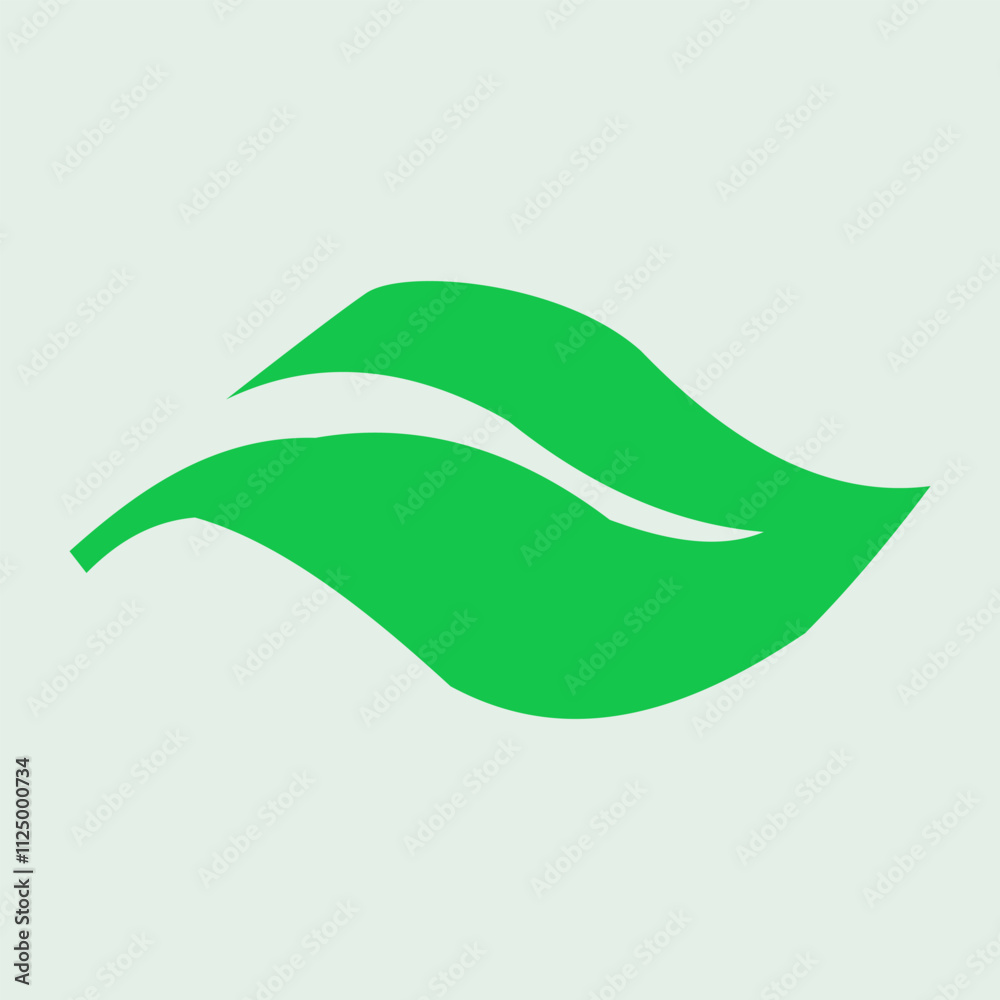 Vibrant green leaf design against a neutral background. Vibrant green leaf design against a neutral background.