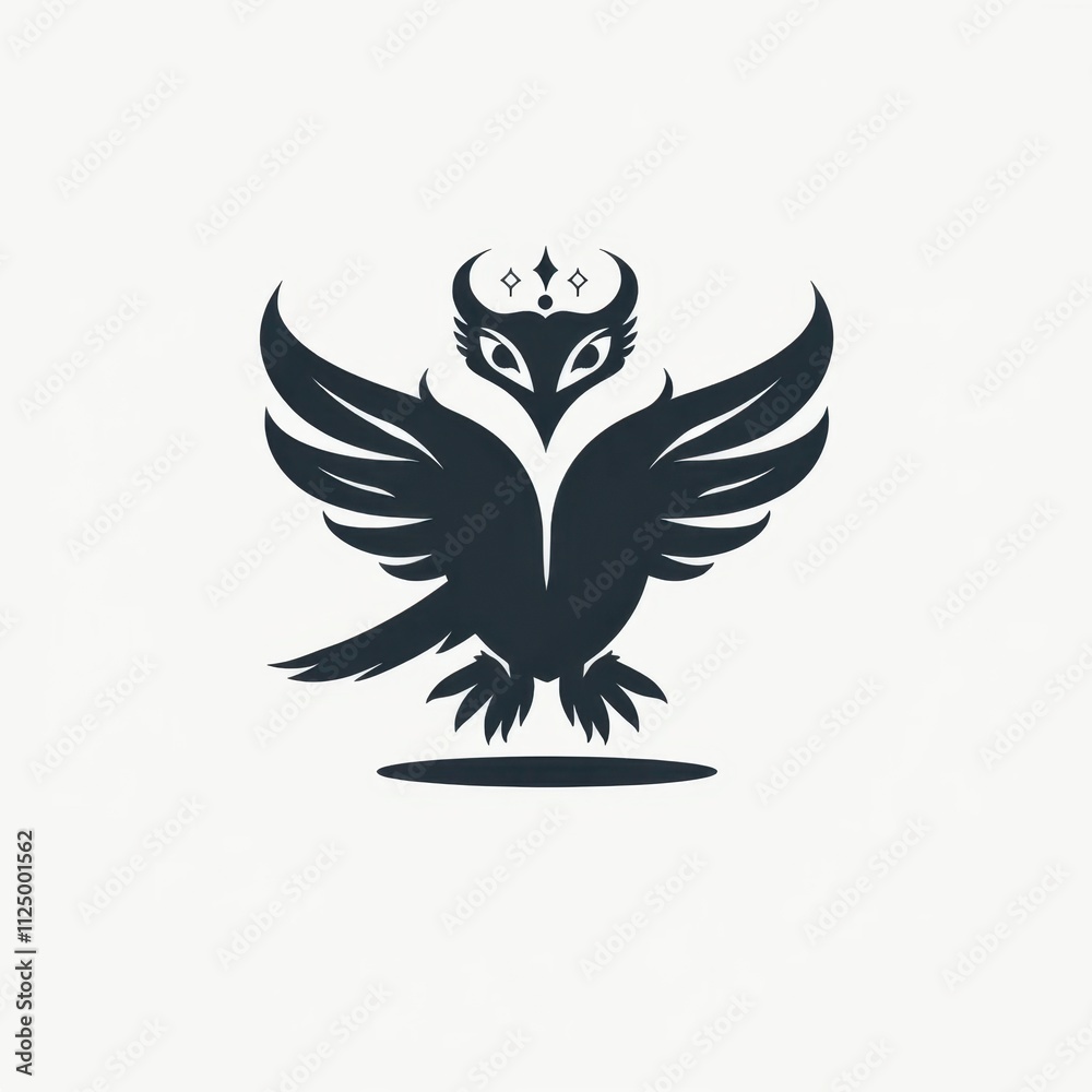 Obraz premium Crow and Artificial Intelligence Logo Concept