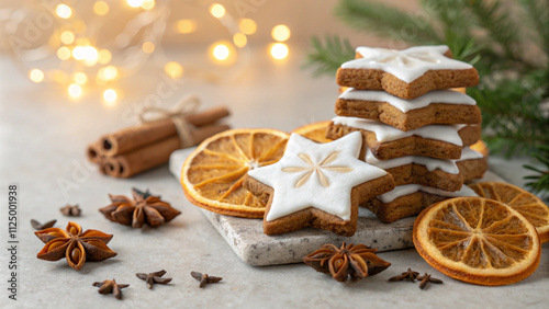 Festive Star-Shaped Gingerbread Cookies with Spices