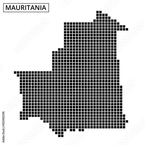 Dotted map illustration of Mauritania showcasing unique geographic outline and design