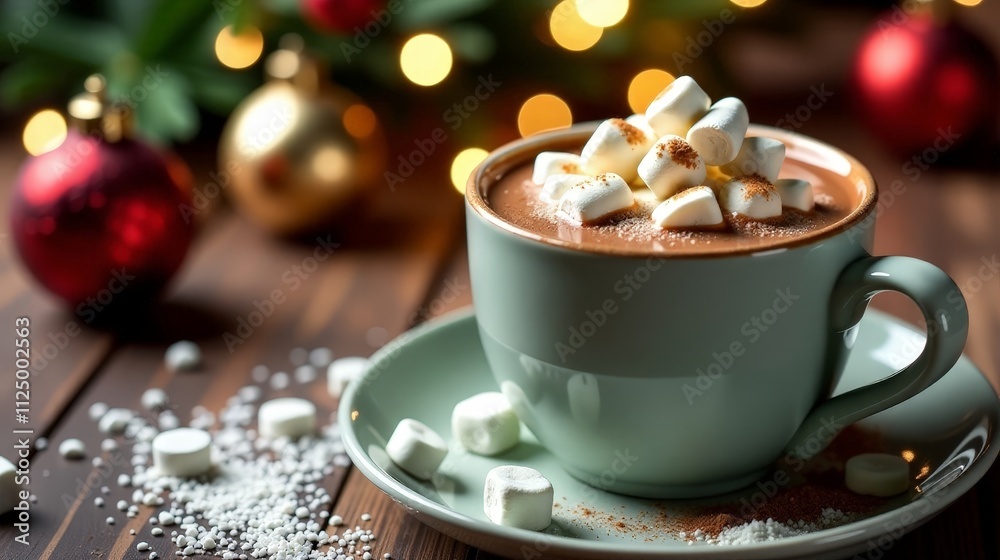 Cozy Cup of Hot Chocolate with Marshmallows for a Festive Winter Vibe Cozy Cup of Hot Chocolate with Marshmallows for a Festive Winter Vibe