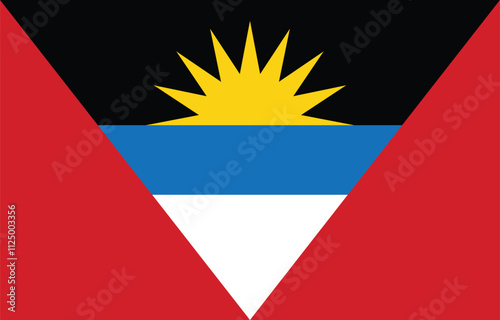 Antigua and Barbuda, Antiguan and Barbudan flag, flag of Antigua and Barbuda, national flag of Antigua and Barbuda, Flat vector