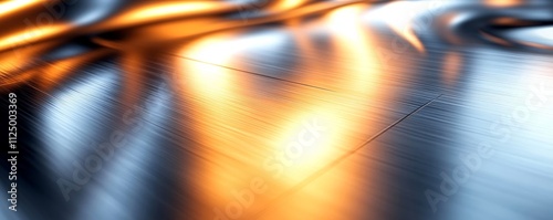 polished metallic surface with reflections of light, Generative AI