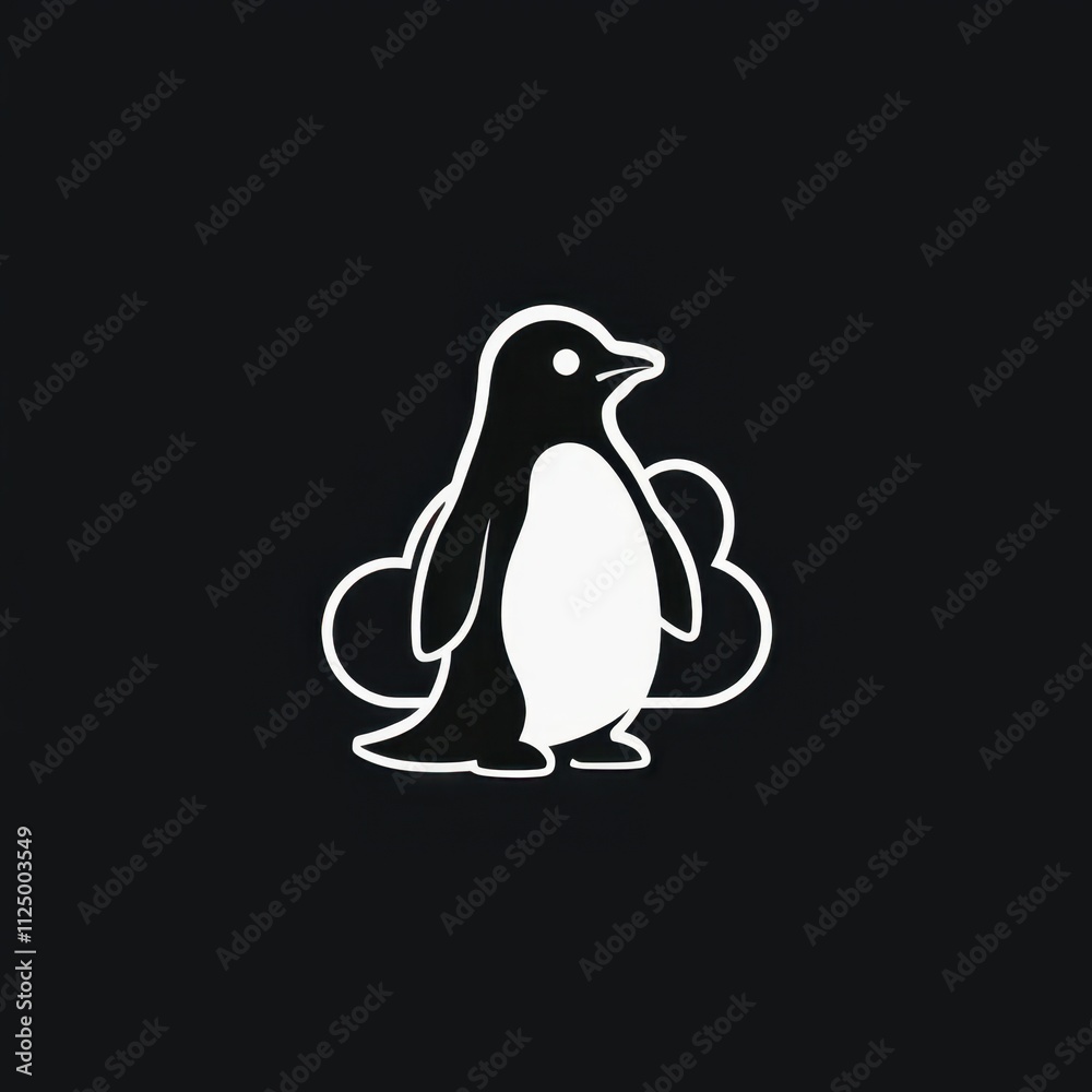 Obraz premium Penguin Cloud Storage Logo Design