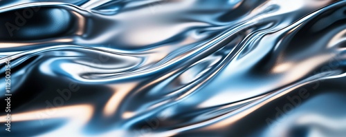 polished metallic surface with reflections of light, Generative AI