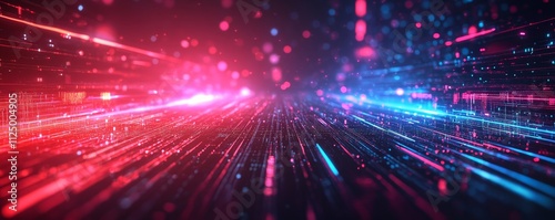 retro inspired synthwave background with neon grid lines, Generative AI