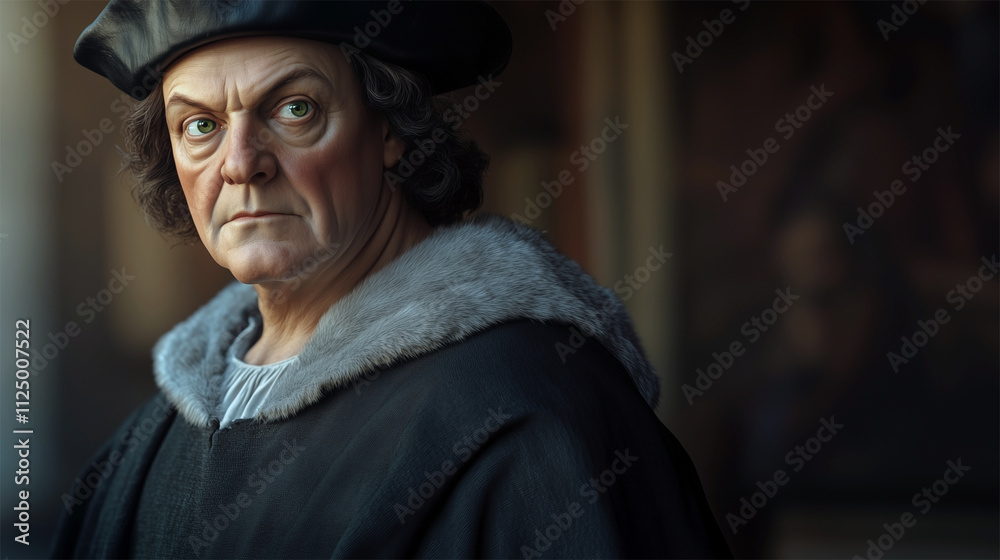 AI facial reconstruction of Christopher Columbus based on Sebastiano del Piombo’s 1519 painting, with historical accounts of light eyes and reddish complexion.
AI facial reconstruction of Christopher Columbus based on Sebastiano del Piombo’s 1519 painting, with historical accounts of light eyes and reddish complexion.