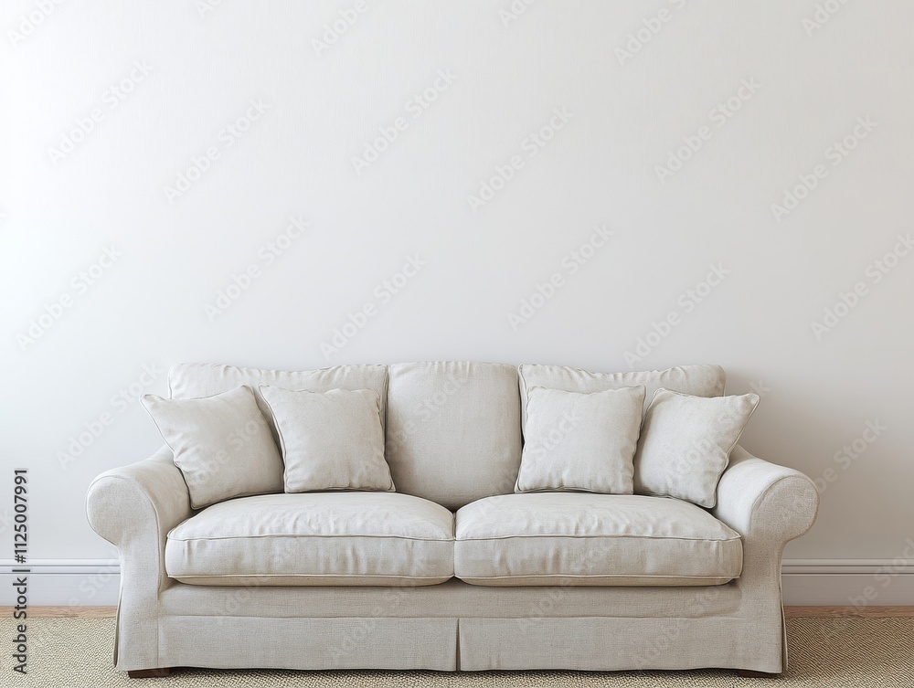 Fototapeta premium Minimalist Living Room with Neutral Furniture