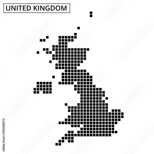 Map outline of the United Kingdom created with dotted pattern on white background