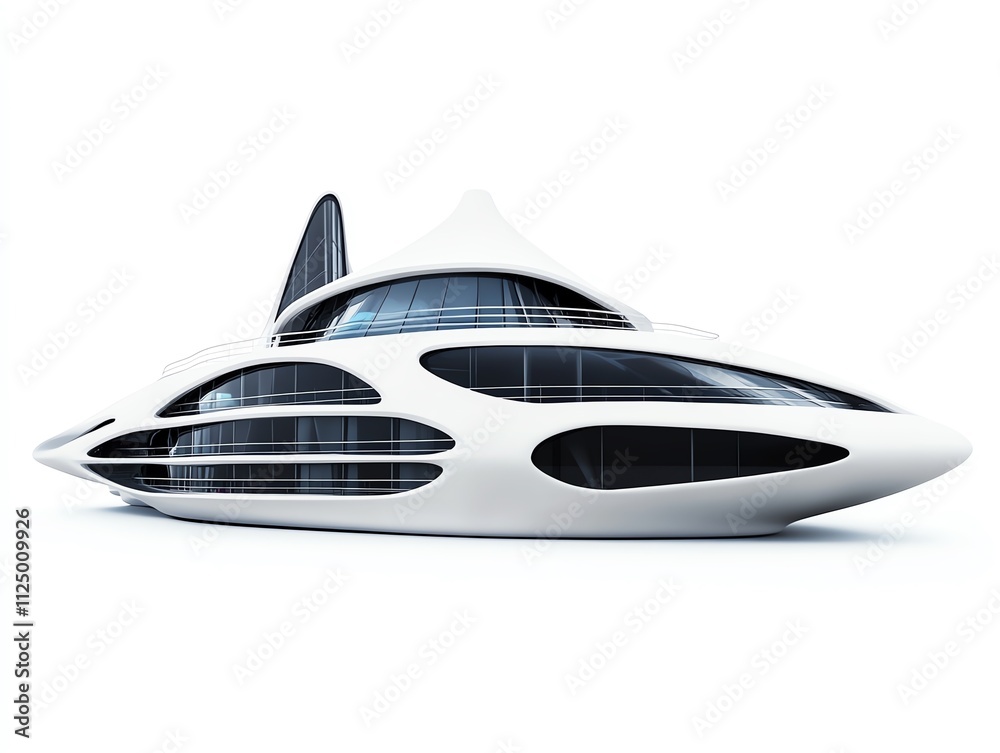 a futuristic marina, waterfront design, clean and geometric, isolated on white background a futuristic marina, waterfront design, clean and geometric, isolated on white background