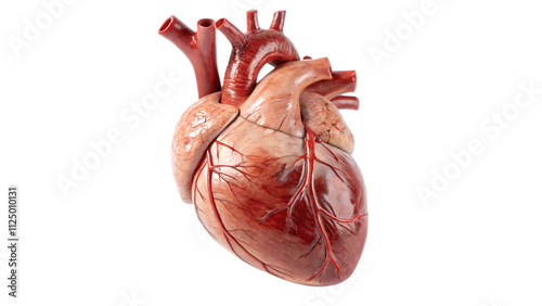 human heart anatomy isolated on white