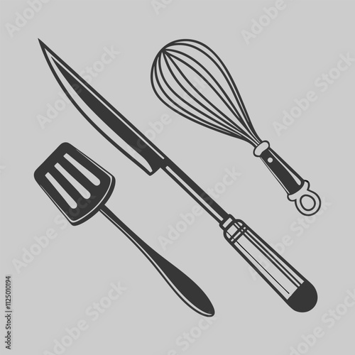 kitchen toots silhouette vector art and illustration