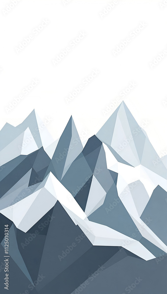 Mountain range in geometric style with shades of gray and white suitable for phone wallpaper designed for nature lovers and minimalistic aesthetics Mountain range in geometric style with shades of gray and white suitable for phone wallpaper designed for nature lovers and minimalistic aesthetics