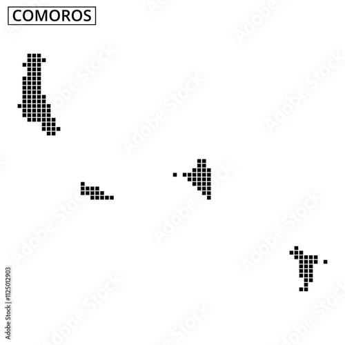 Comoros map outline demonstrating geographical features and island locations clearly