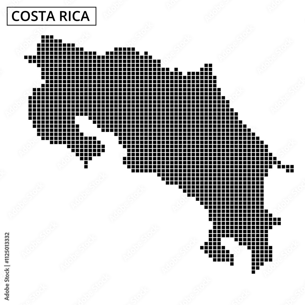 Obraz premium Costa Rica map design created with dotted patterns and abstract lines