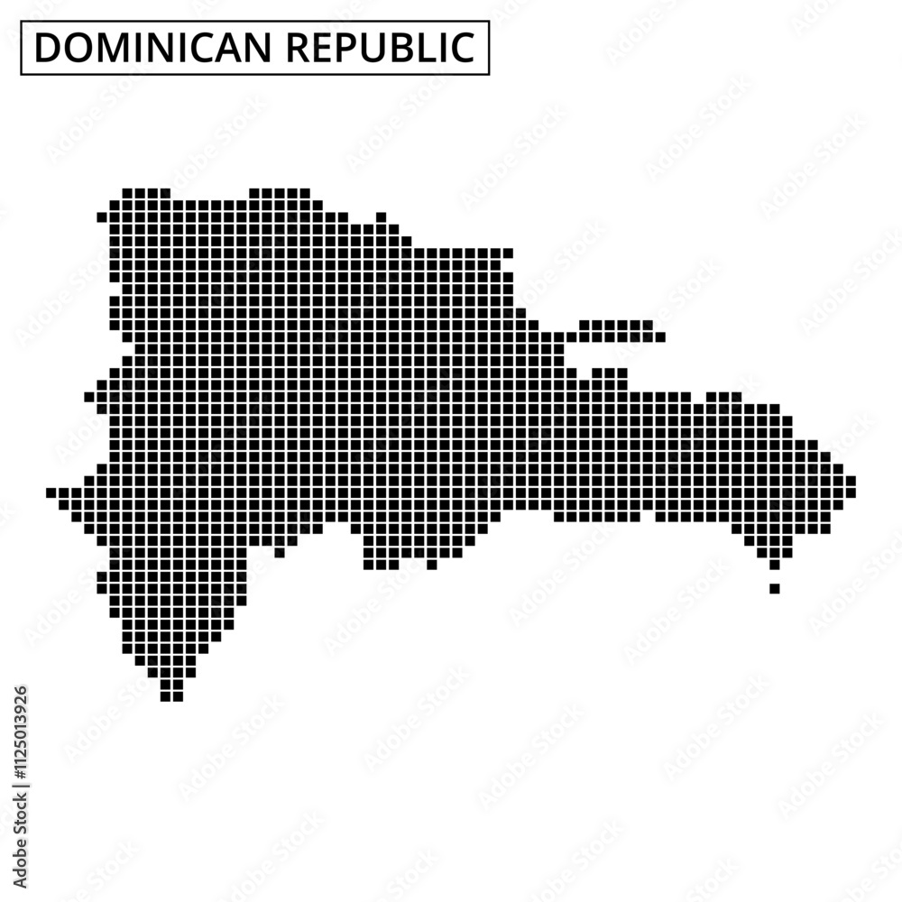Map outline of Dominican Republic with a dotted pattern and a simple design Map outline of Dominican Republic with a dotted pattern and a simple design