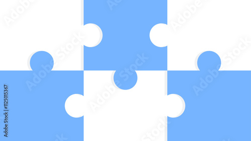 Blue and white puzzle pieces background