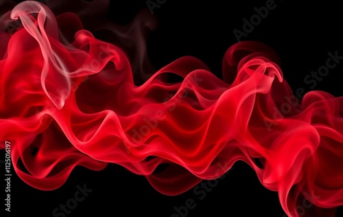 Red Smoke Twists in Mysterious Dance