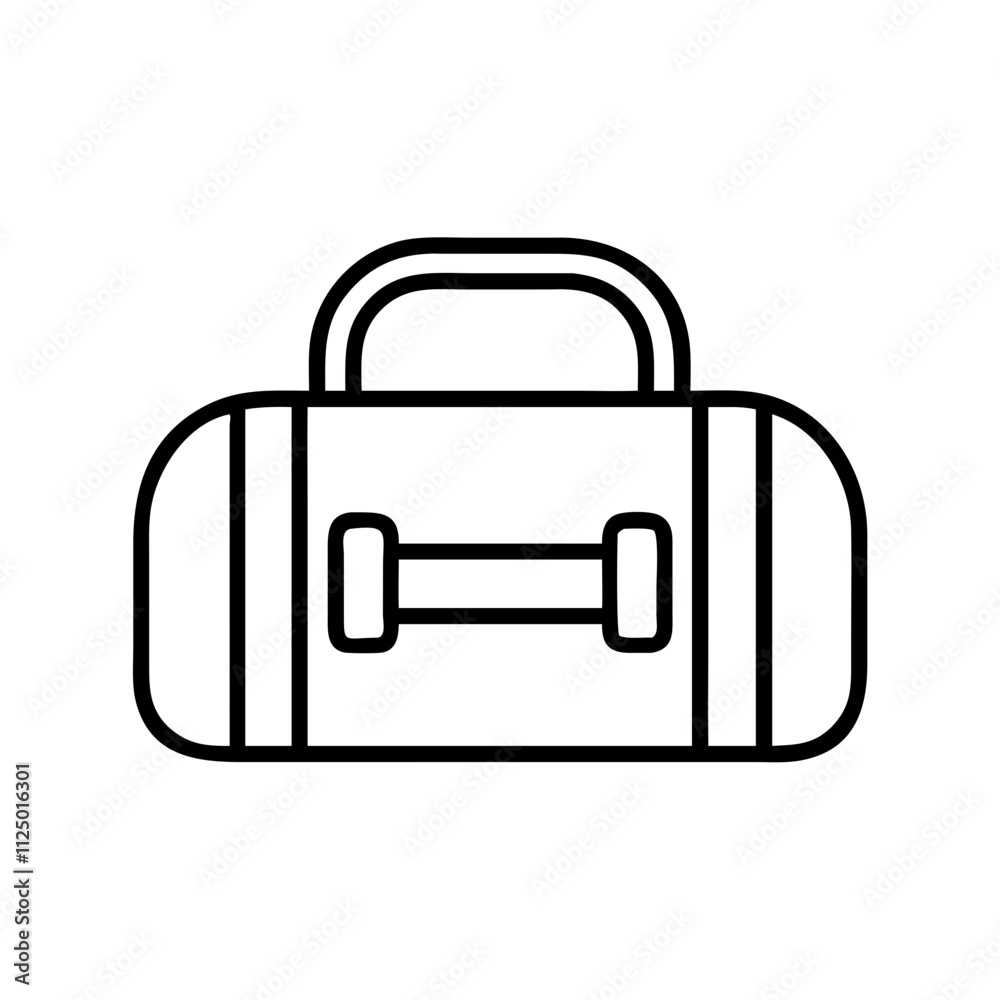 gym bag icon, fitness vector icon, health vector illustration - black outline icon of gym bag symbolizing fitness, health, and healthcare in simple design. gym bag icon, fitness vector icon, health vector illustration - black outline icon of gym bag symbolizing fitness, health, and healthcare in simple design.