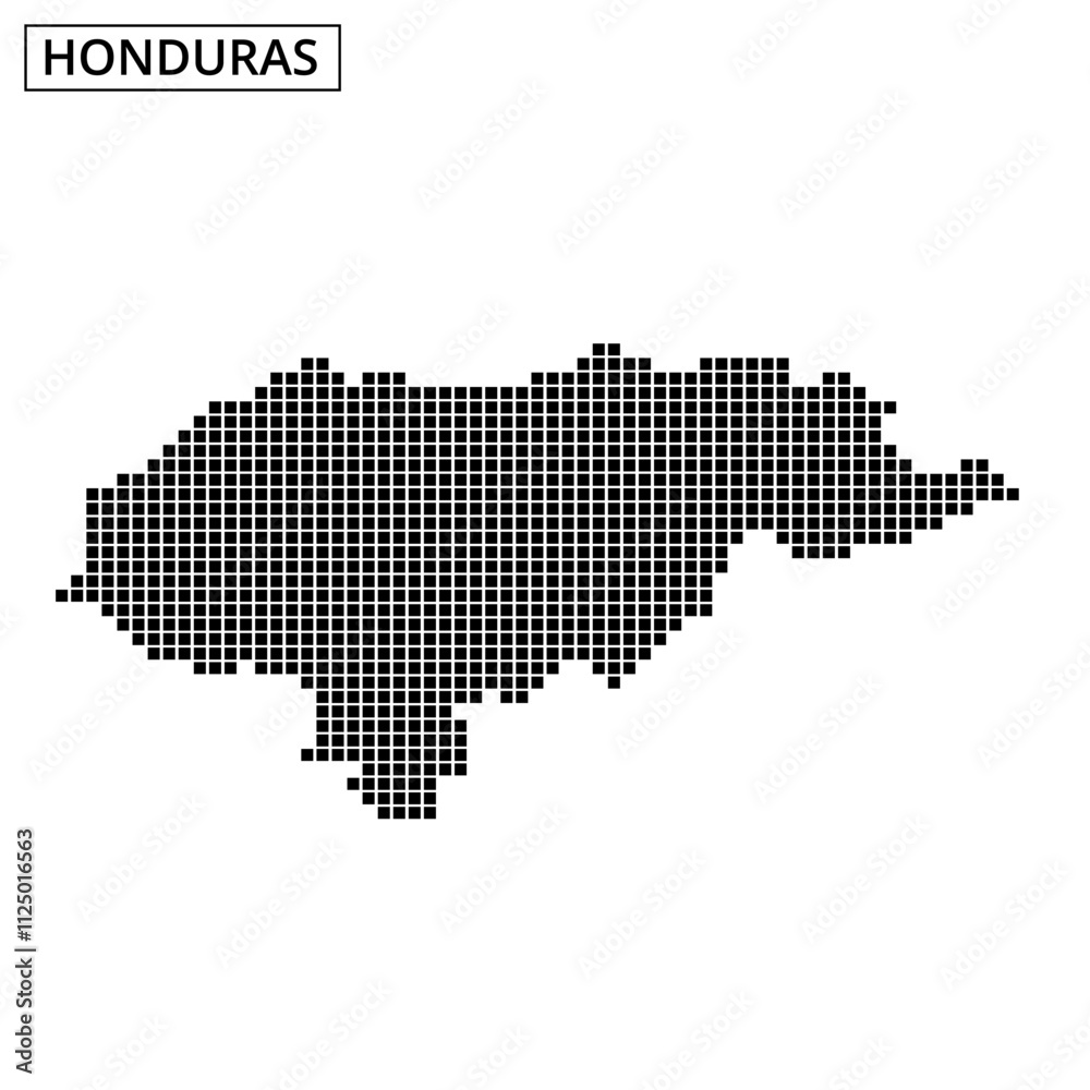 Map outline of Honduras with dot pattern highlighting the country’s shape Map outline of Honduras with dot pattern highlighting the country’s shape