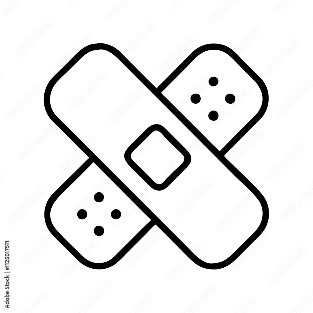 bandage icon, fitness vector icon, health vector illustration - black outline icon of bandage symbolizing fitness, health, and healthcare in simple design. bandage icon, fitness vector icon, health vector illustration - black outline icon of bandage symbolizing fitness, health, and healthcare in simple design.