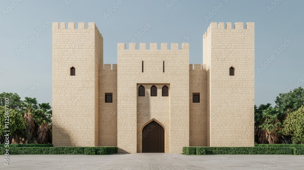 Ancient Fortress Exterior Architectural Design Rendering Ancient Fortress Exterior Architectural Design Rendering