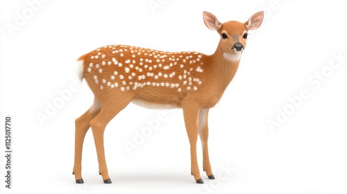 Adorable Young Fawn with White Spots on Brown Fur photo