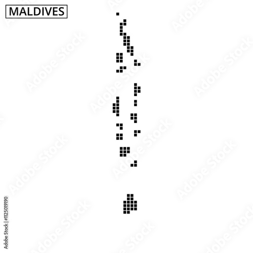 Maldives illustrated map showcasing unique island formations and turquoise waters