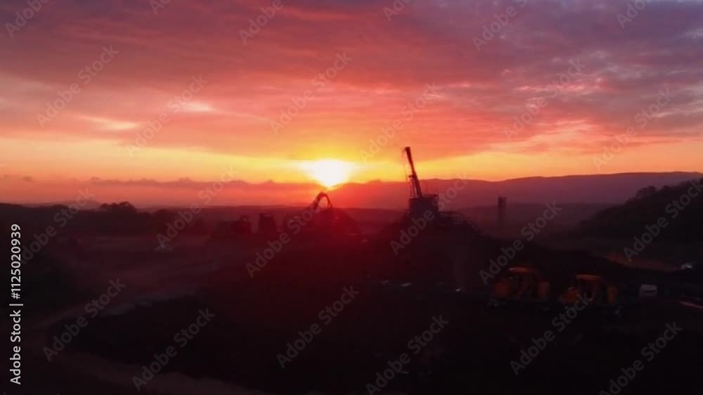 the sunset view in the coal mine is very cool