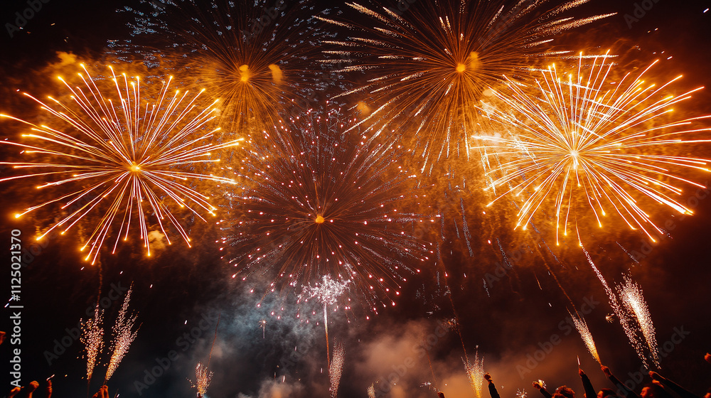 Fototapeta premium fireworks over the city