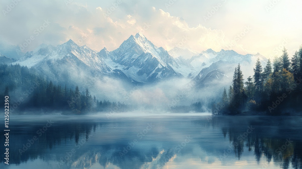 Majestic Mountains Reflecting In A Serene Lake Majestic Mountains Reflecting In A Serene Lake